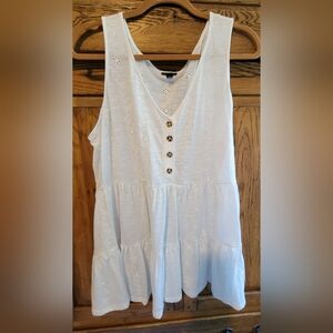 White Eyelet Tank Top
